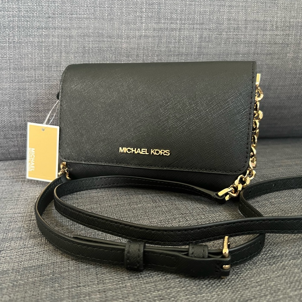 NWT MICHAEL KORS JET SET TRAVEL MEDIUM PHONE CROSSBODY BAG